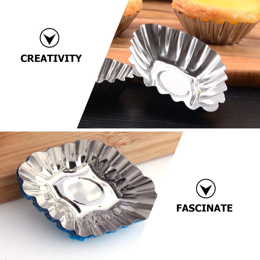 Hemoton 18-Pack Stainless Steel Egg Tart Molds - Mini Tart Pans & Cupcake Baking Tins for Home Bakers - Perfect for Egg Tarts, Mini Pies, and Dessert Cups (Kitchen & Party Use)