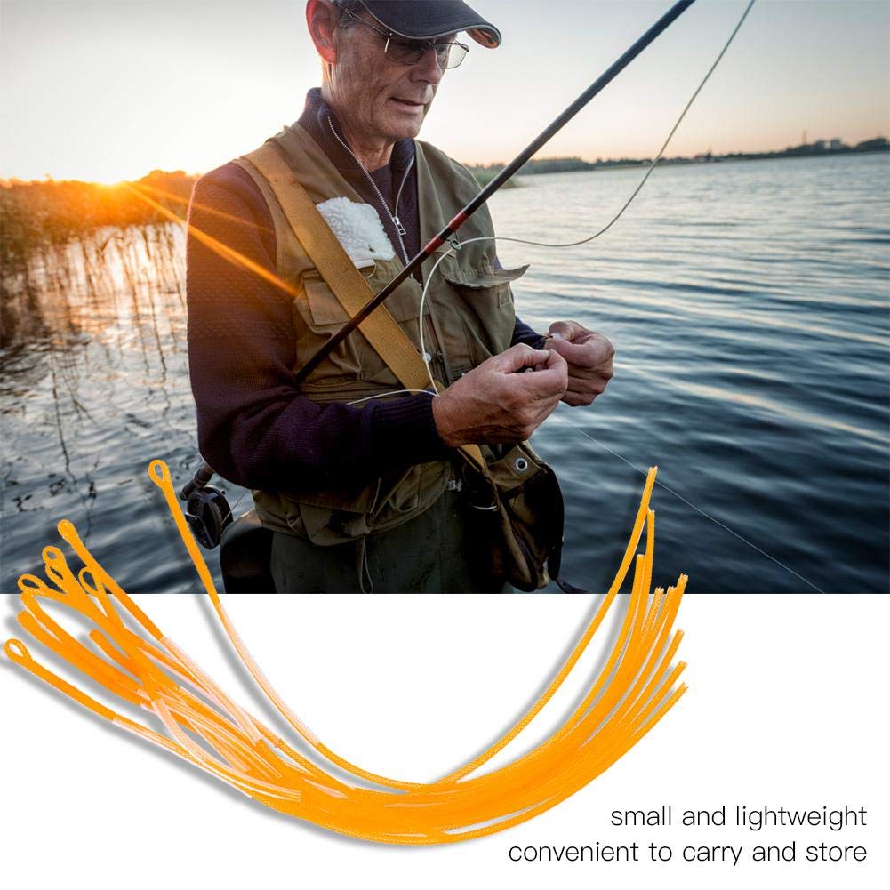 Ubersweet® 10PCS Fly Fishing Line - 30LB Yellow Braided Loop Line for Fly Fishing Tackle Accessories | Perfect for Trout, Bass, and Salmon Fishing in Rivers and Lakes
