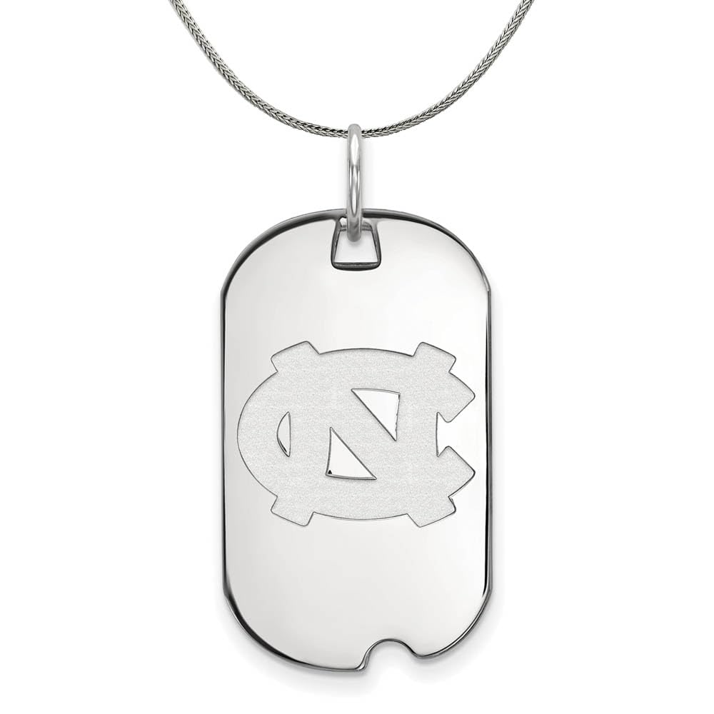 Black Bow Sterling Silver North Carolina Dog Tag Pendant Necklace - Perfect for Military Appreciation, Gift Giving & Everyday Wear