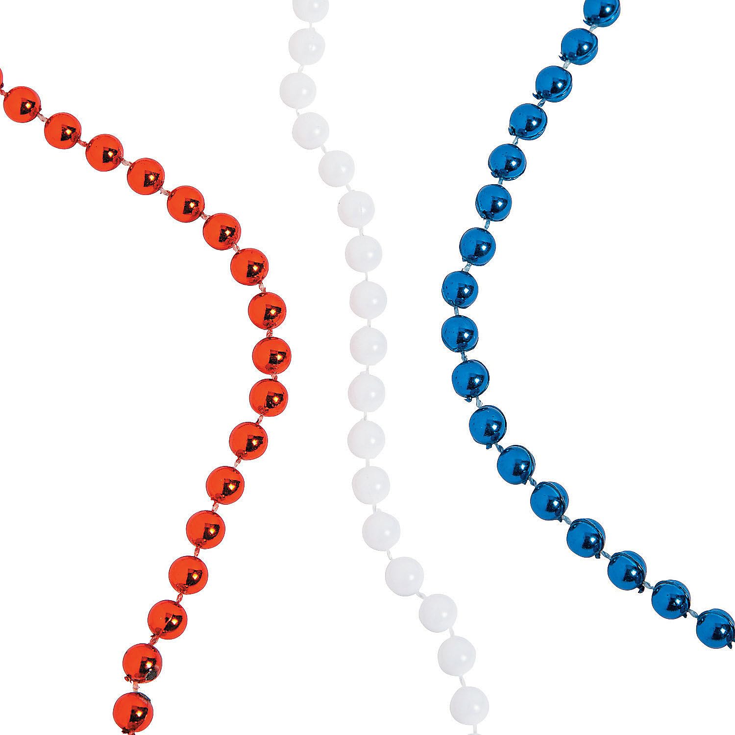 576 Pc. Patriotic Red White & Blue Beaded Necklace Assortment - Bulk Party Favors for 4th of July, Memorial Day & Independence Day Celebrations