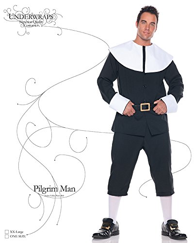 Underwraps Men's Pilgrim Man Costume - Renaissance Medieval Outfit for Halloween, Cosplay & Historical Reenactment - Perfect for Themed Parties, Theater Performances & LARP Events