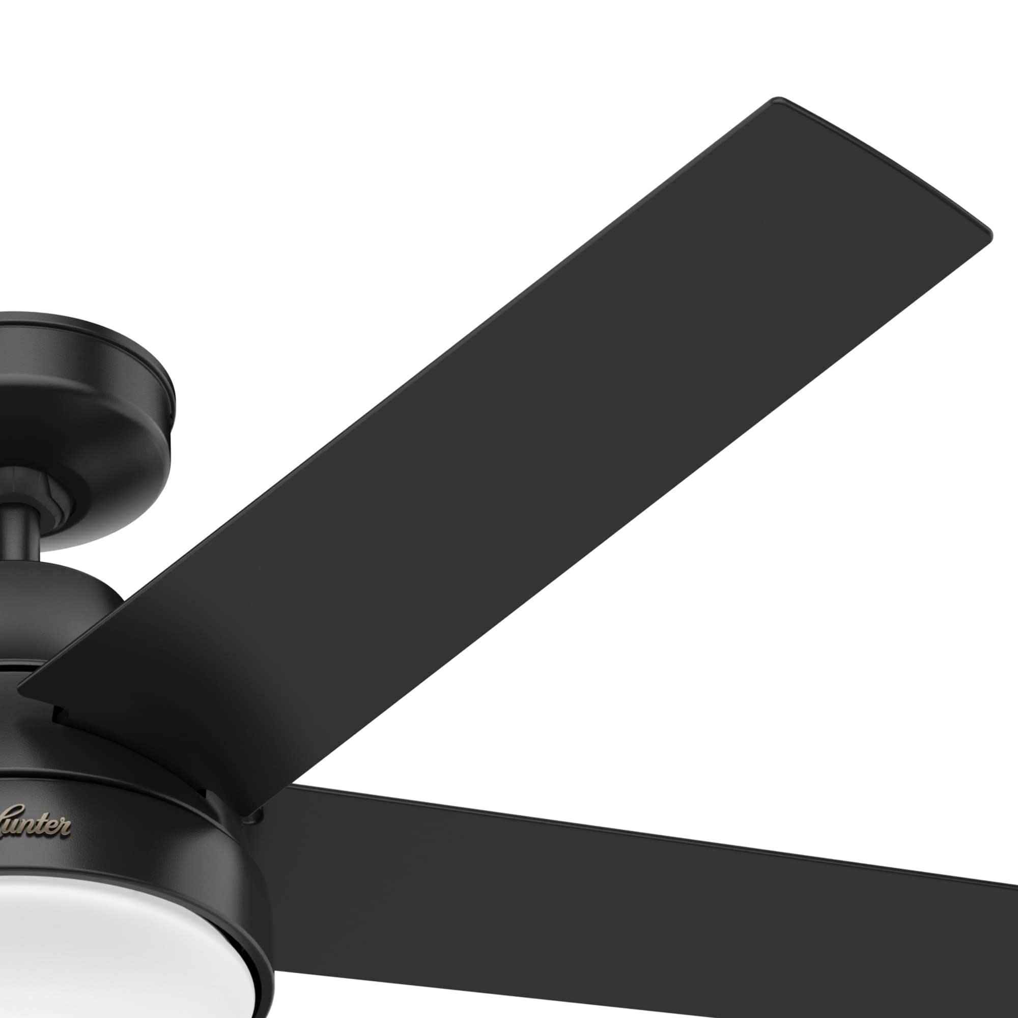 Hunter Aerodyne 52 Inch Ceiling Fan with LED Light and Remote Control, Matte Black Finish - Perfect for Living Room, Bedroom, and Outdoor Patio Cooling