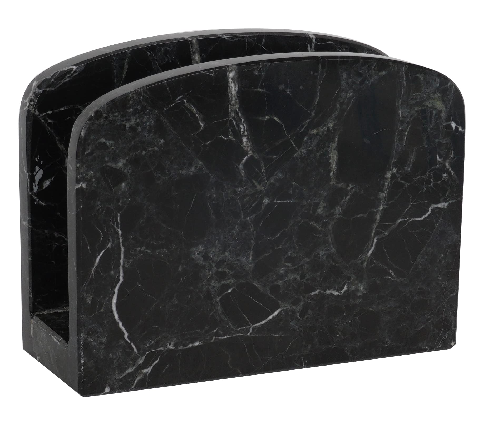 Elegant Black Marble Handmade Napkin Holder - Wedding Decor, Kitchen Table & Coffee Table Accessories - Perfect for Cocktail Parties, Dining Room Decor & Home Entertaining