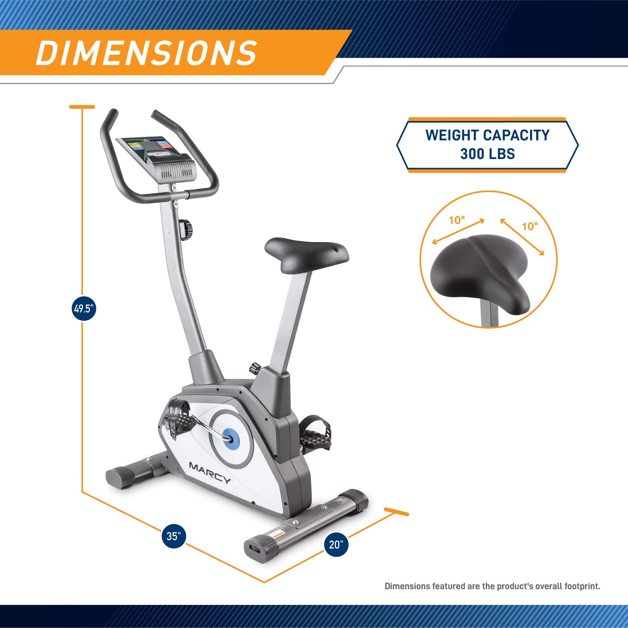 Marcy Magnetic Resistance Exercise Bike - 8 Adjustable Levels for Indoor Cycling Workouts - Perfect for Home Gym, Cardio Training & Weight Loss