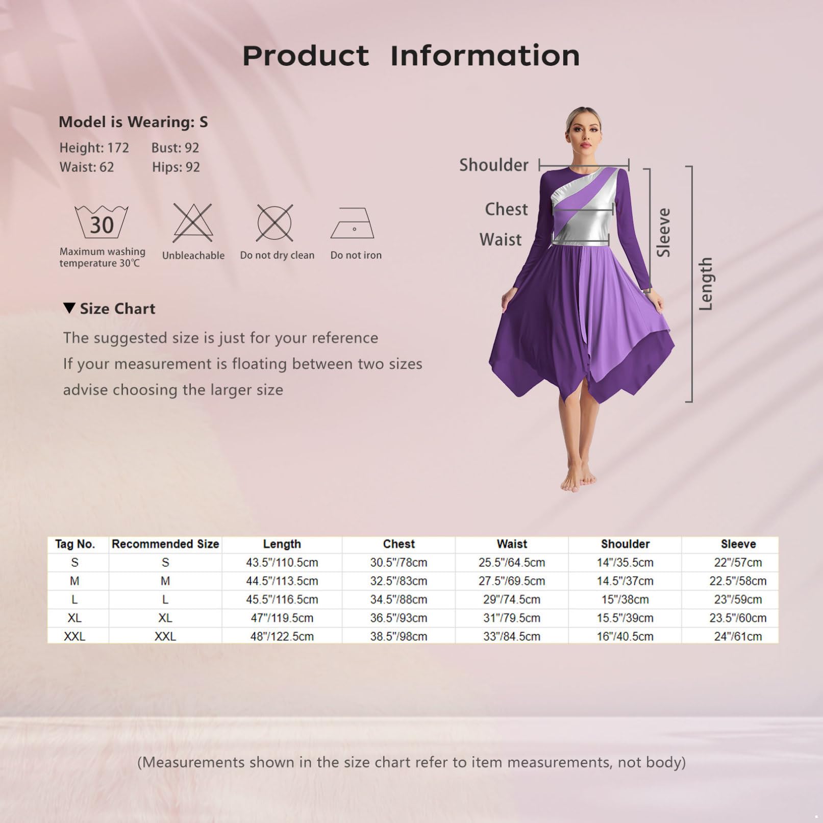 Women's Metallic Long Sleeve Praise Dance Dresses - Color Block Liturgical Dancewear & Lyrical Worship Tunics for Church Performances & Spiritual Events