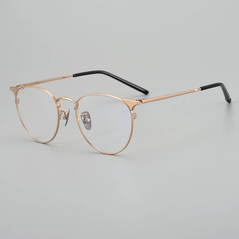 Stylish Aimee Unisex Full Rim Round Oval Titanium Eyeglasses Frame 19960 - Lightweight & Durable for Work, Reading & Everyday Wear