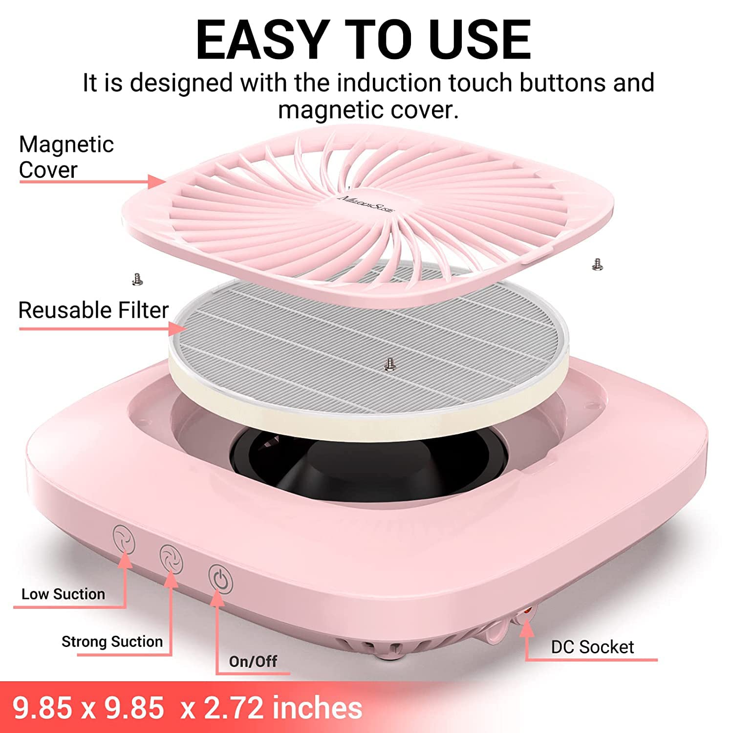 MelodySusie Rechargeable Nail Dust Collector with 30000 RPM Nail Drill - Professional Manicure & Pedicure Kit for Salon & Home Nail Care