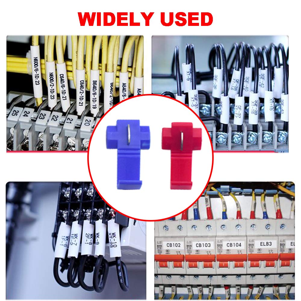 CEEYSEE 50Pcs Solderless Quick Splice Wire Connectors Kit - Lock Wire Terminal Electrical Crimp Branch Connectors Assortment Set for Automotive, Home & DIY Electrical Wiring Projects (NJ2HL)