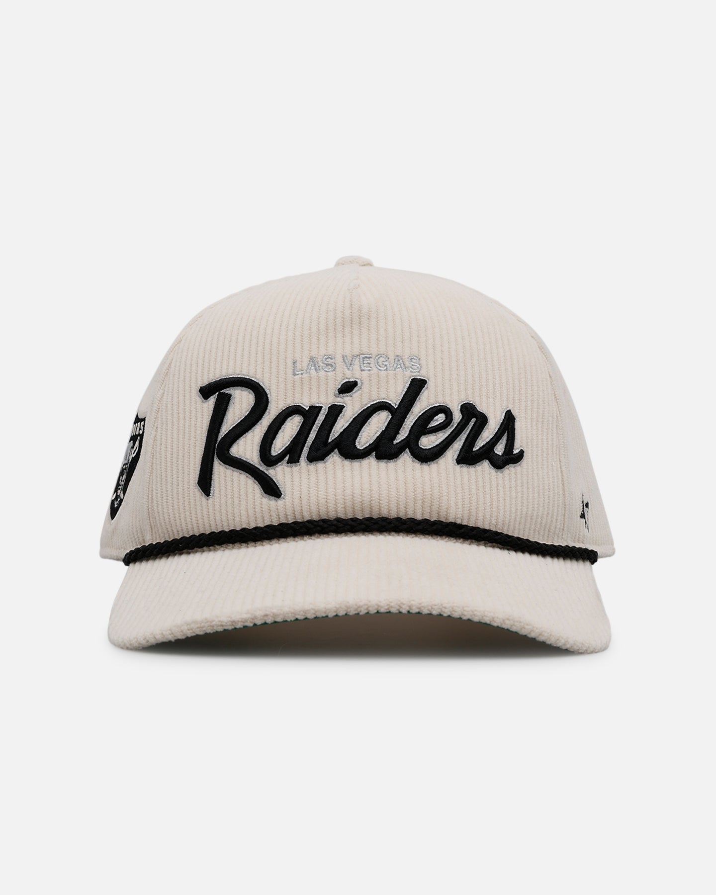47 Brand Las Vegas Raiders 'Natural Script' Premium Corduroy Snapback Hat - Official NFL Licensed Adjustable Cap for Men & Women - Perfect for Game Day, Sports Events & Casual Wear