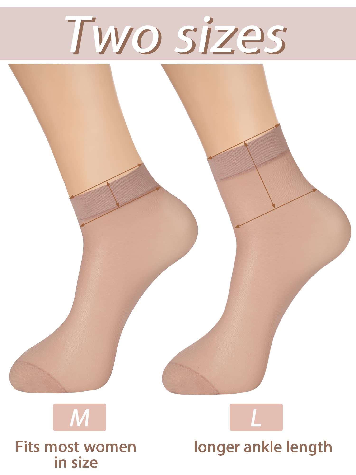 Geyoga 12 Pairs Women's Sheer Ankle Socks - Thin Nylon Transparent No Show Socks for Dress, Casual & Work - Breathable Comfort for Everyday Wear