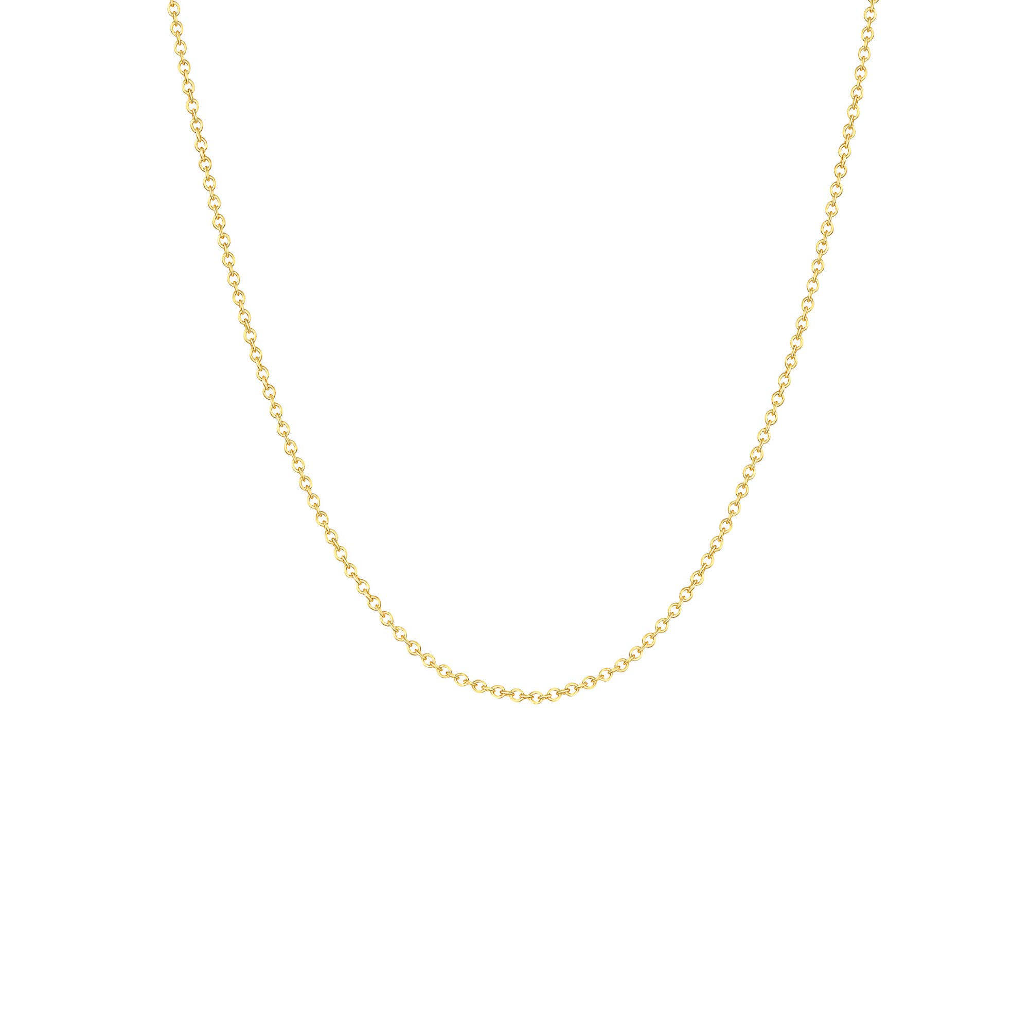 TOUSIATTAR 18k Solid Yellow Gold Round Cable Chain Necklace for Women - Dainty Minimalist Jewelry Gift in 16