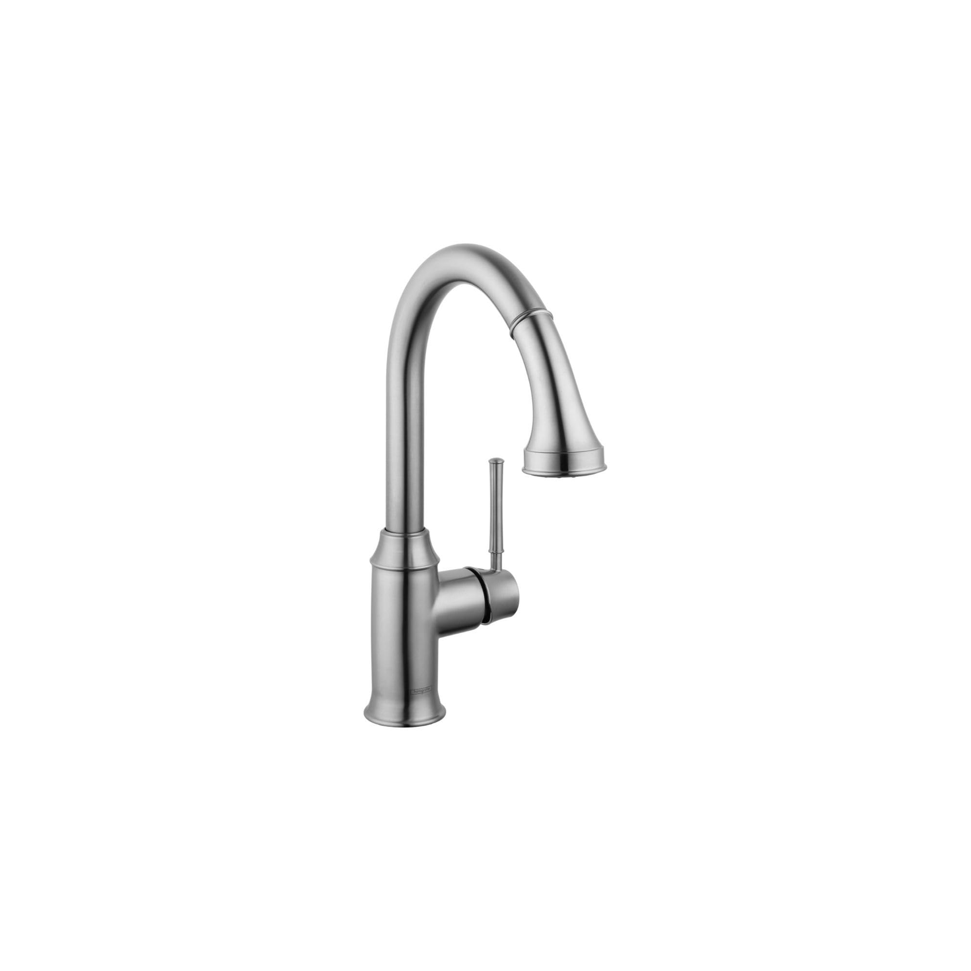 Hansgrohe Talis C Stainless Steel High Arc Pull-Down Kitchen Faucet with Magnetic Docking Spray Head - 04215800 | Modern Touchless Design for Easy Cooking & Dishwashing