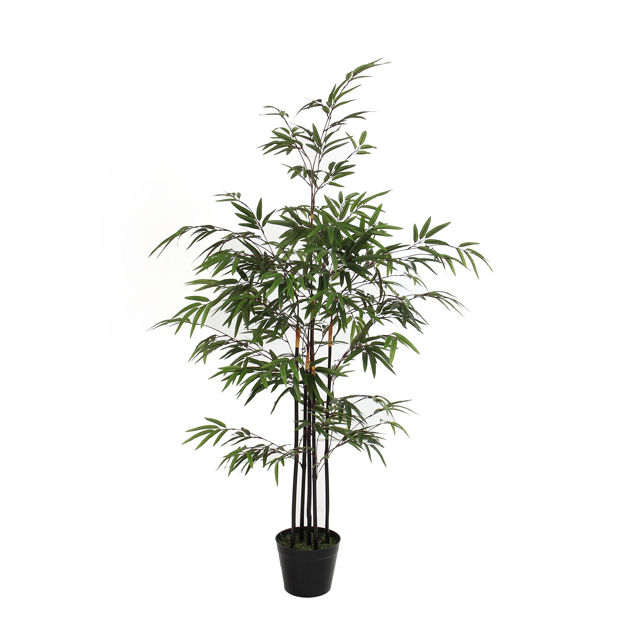 Artificial Bamboo Plant in Plastic Pot - Green Polyester Home Decor (75x75x120cm) for Living Room, Office & Indoor Spaces - Mica Decorations