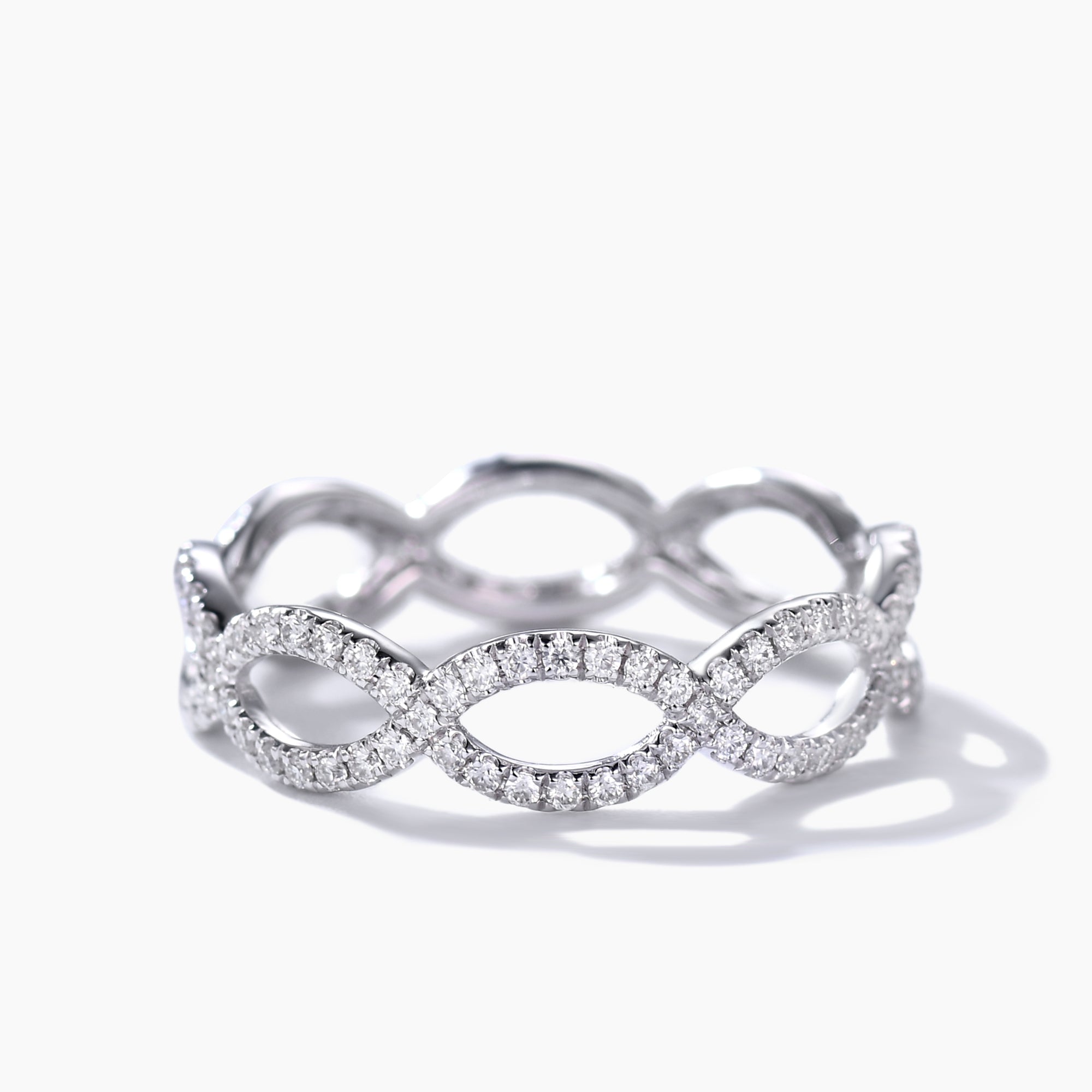 14K White Gold Moissanite Eternity Wedding Band for Women - Sparkling Diamond Alternative Engagement Ring, Perfect for Anniversaries & Special Occasions
