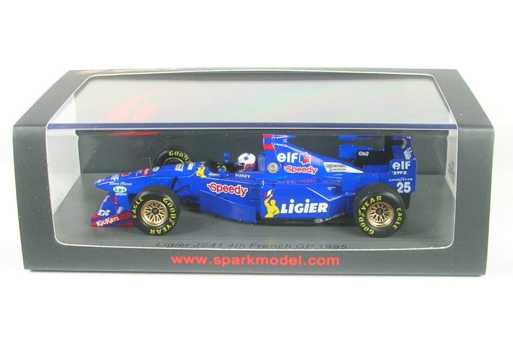 1:43 Scale Spark Ligier JS41 Martin Brundle French GP 1995 Blue Diecast Model Car - Perfect for Collectors, Racing Fans & Display Cases