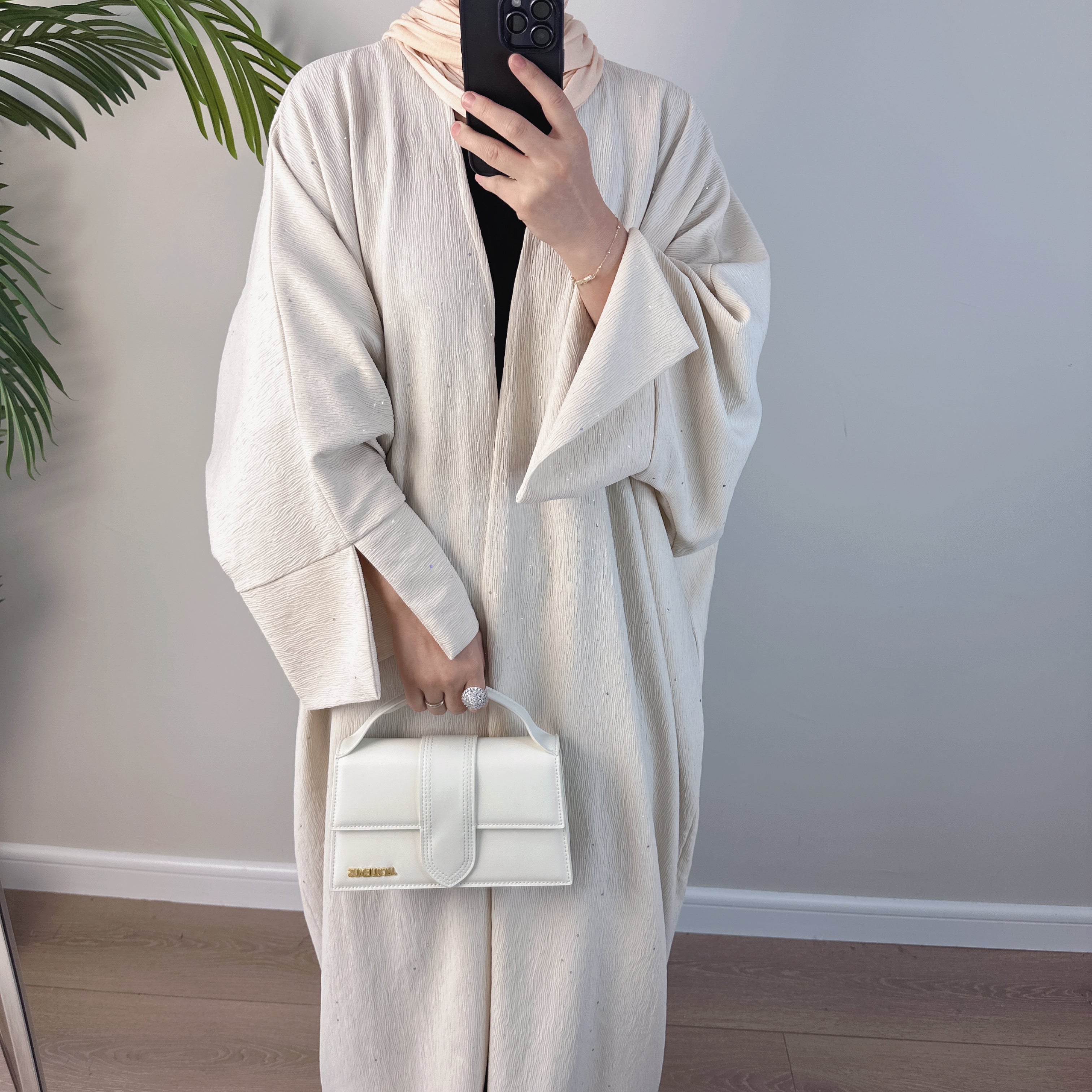 Dera Textured Fall Winter Duster Coat for Women - Ivory Long Cardigan | Perfect for Office, Date Night & Casual Outfits