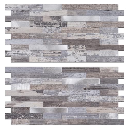 Distressed Wood With Metal Silver