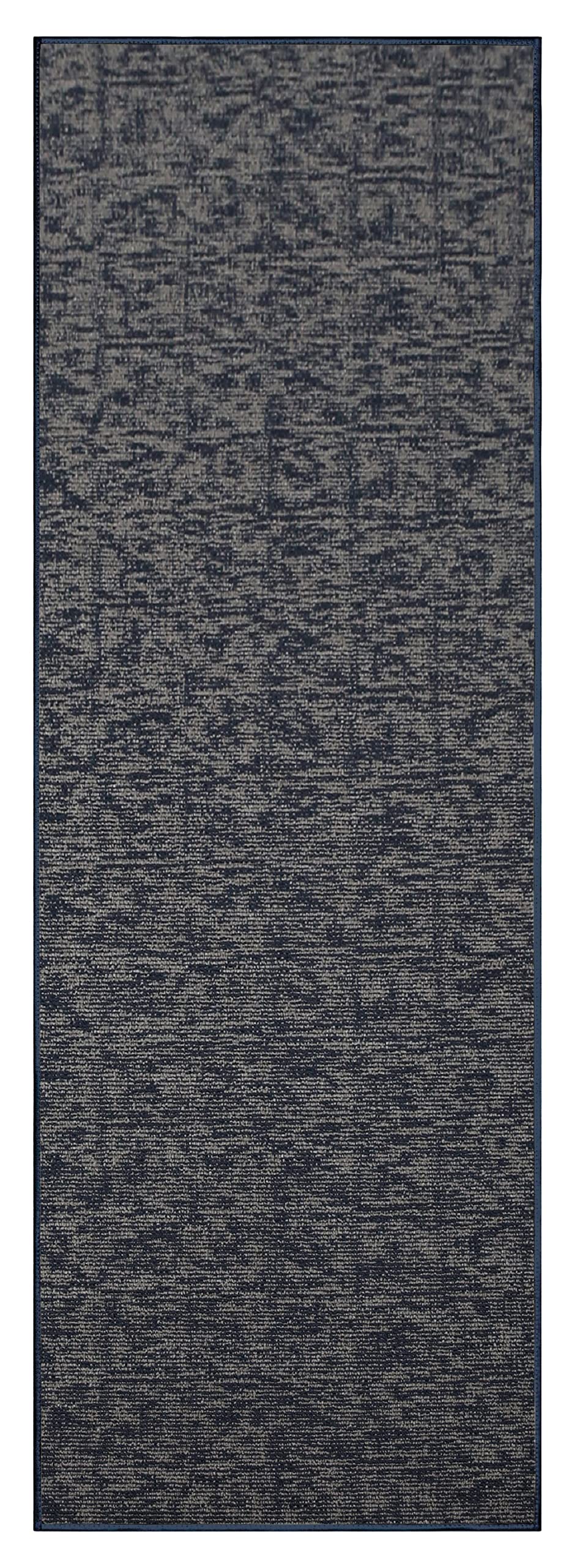 Custom Size Navy Blue Indoor Outdoor Area Rugs - 4' x 30' Ambient Rugs for Patio, Deck, Living Room & Bedroom - Weather-Resistant & Durable Floor Carpet