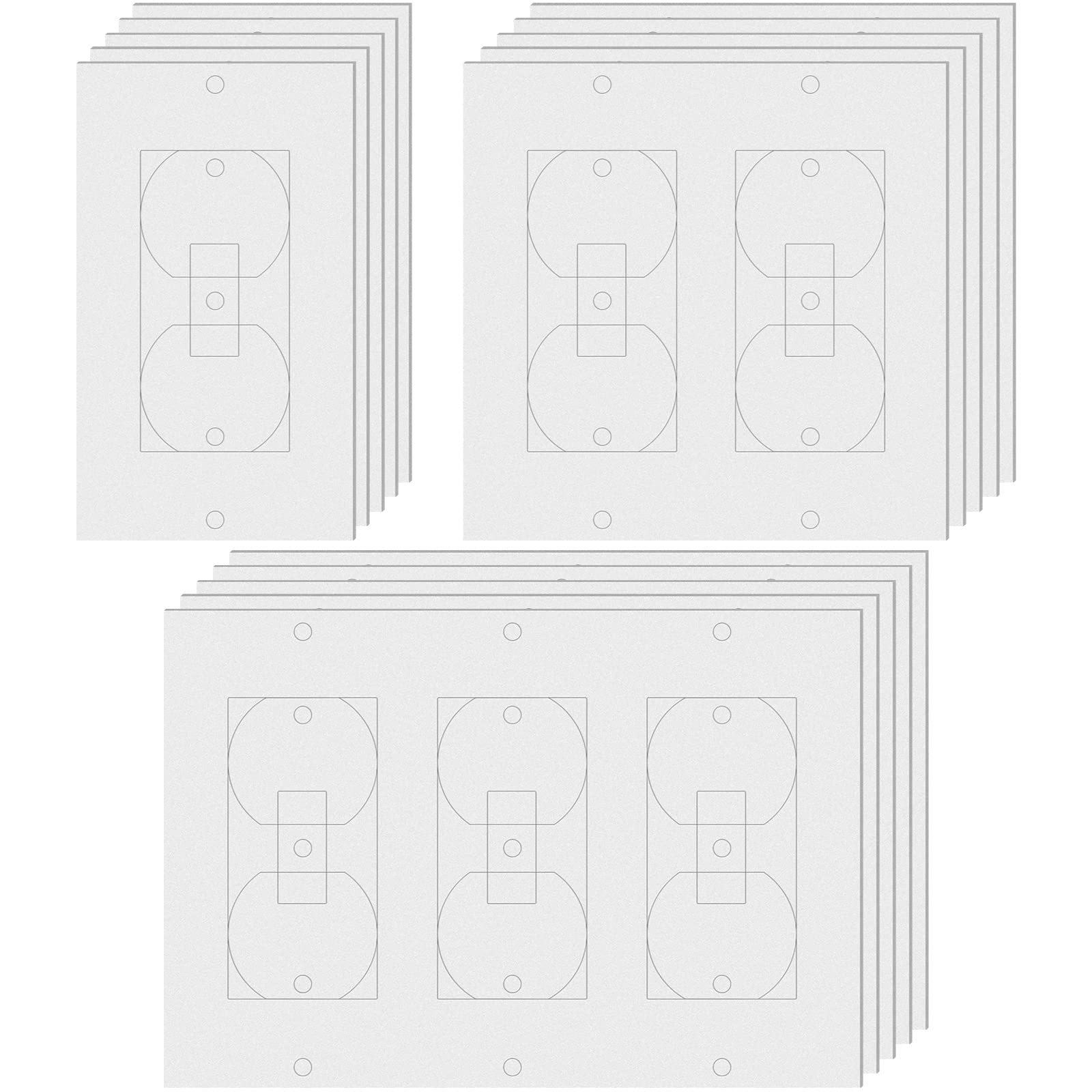 20 Pack White Rectangle Wall Plate Insulation Gaskets - Weatherproof Outlet Sealers Foam for Electrical Switches & Outlet Covers - Energy Saving, Easy Installation - Perfect for Homes, Offices & Energy Efficiency Projects