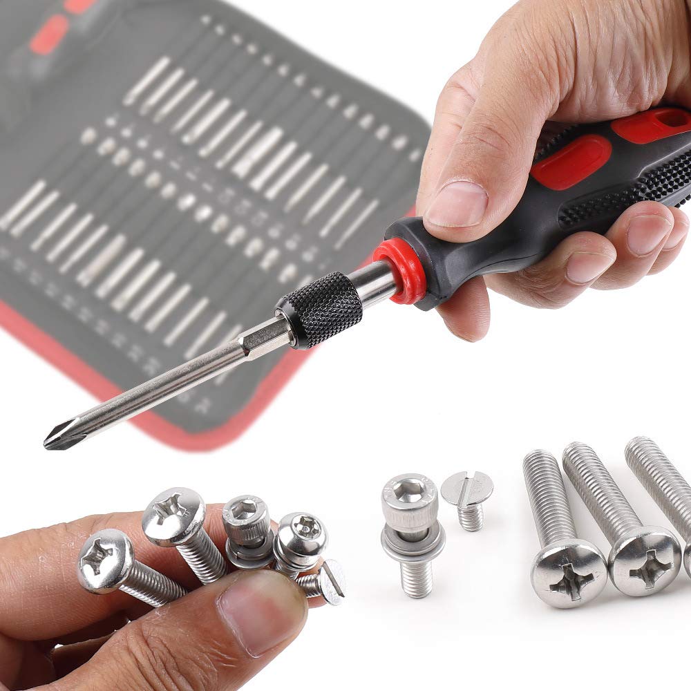 55-Piece Extra Long S2 Steel Screwdriver Bit Set - Torx, Star, Hex, Cross Bits for Professional & DIY Use - Perfect for Automotive, Electronics, and Home Repair Projects