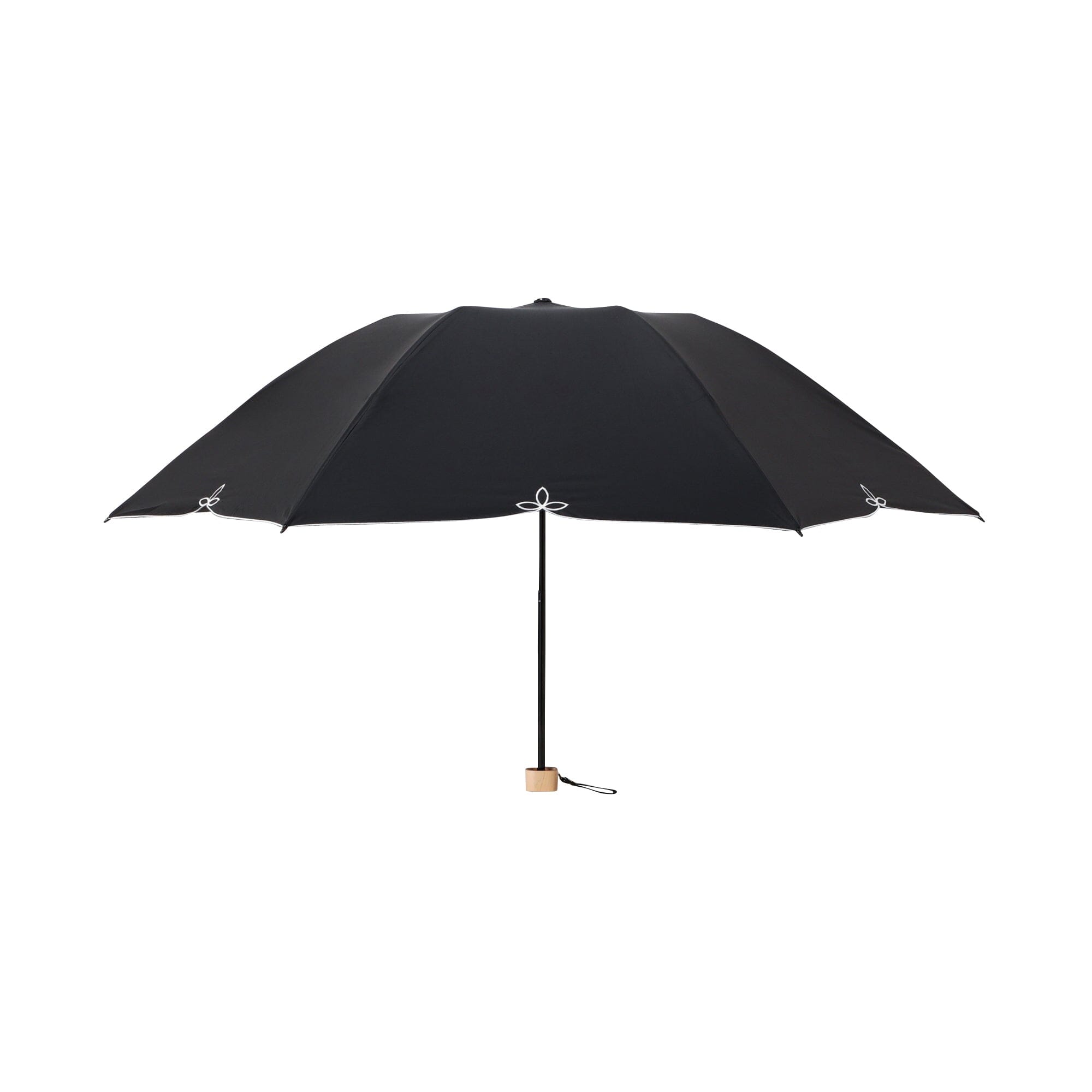 Blackout Birdcage Wide Scallop Folding Umbrella - UV Protection Sun Shade Parasol for Women, Perfect for Beach, Garden, and Outdoor Events