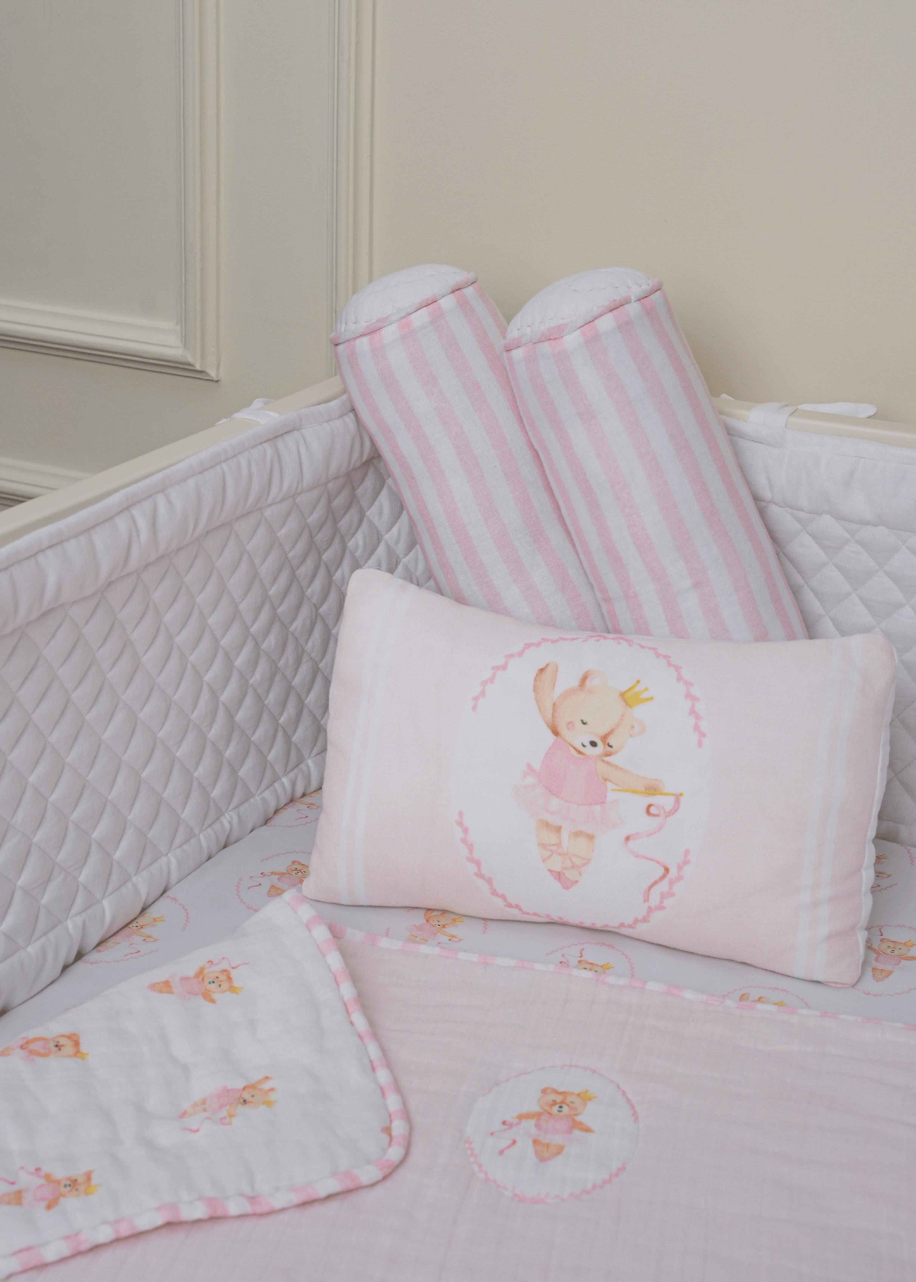 Prima Ballerina Bear Nursery Bedding Set - Soft Crib Sheets & Blanket for Baby Girls - Perfect for Nursery Decor, Baby Showers & Newborn Gifts