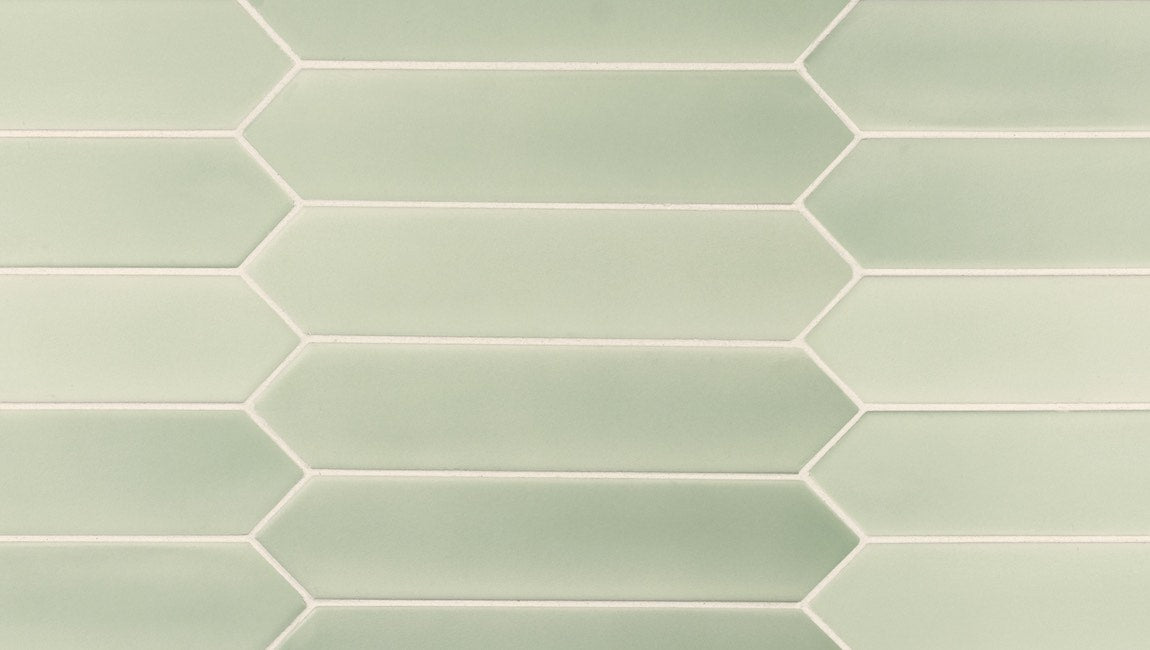 Picket Tile Arrow Mint Matte 2x10 - Self-Adhesive Vinyl Wall Tiles for Kitchen Backsplash & Bathroom Decor