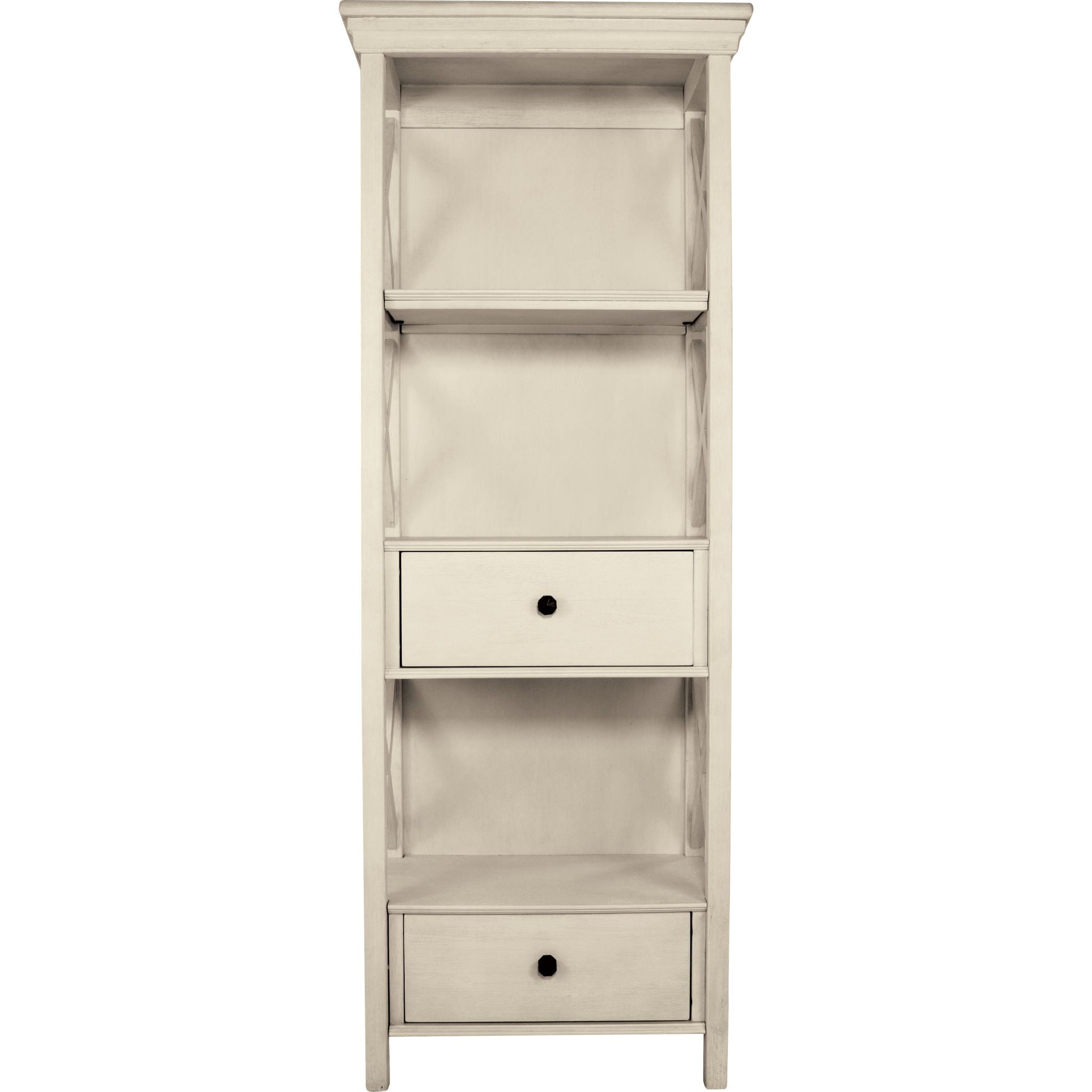 Bolanburg Antique White Display Cabinet - Elegant Glass Door Showcase for Living Room, Dining Room, or Office Decor (Model D647 76)