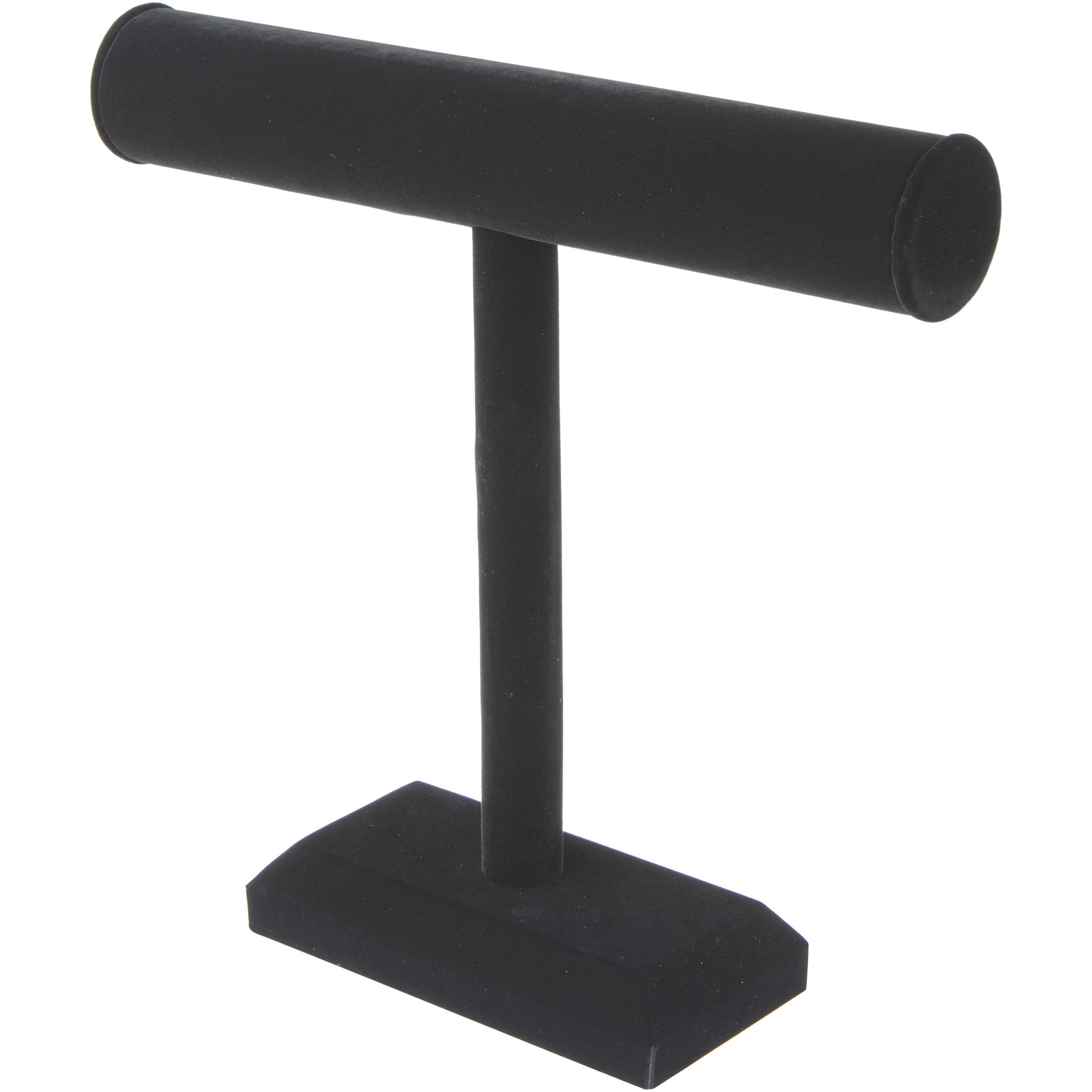 Plymor Black Velvet T-Bar Necklace Display Stand - 12x12 Inches (6 Pack) for Jewelry Store, Boutique & Trade Show Displays