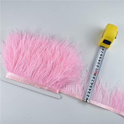 1M 5M 10M Light Blue Ostrich Feather Trims for DIY Clothing, Skirts, Crafts - 8-10CM Plumes in Black, White, Pink - Perfect for Costume Design, Wedding Decor & Home DIY Projects - 5 Meters