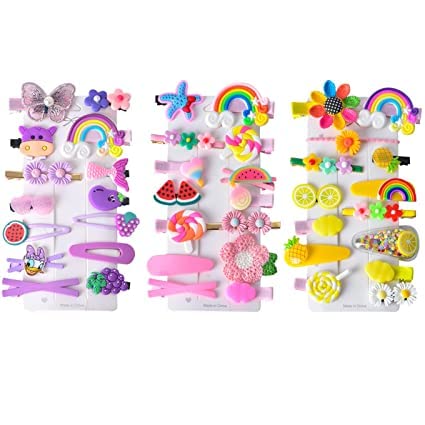 Ezume® 24-Piece Baby Hair Clips Set - Cute Flower, Rainbow, Candy & Butterfly Barrettes for Girls & Toddlers | Hair Accessories for Styling, School, Parties & Everyday Wear