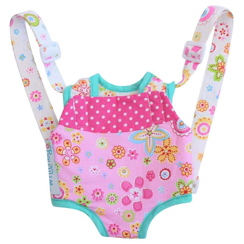 Patchwork Pink Doll Carrier - Comfortable Straps for Baby Playtime