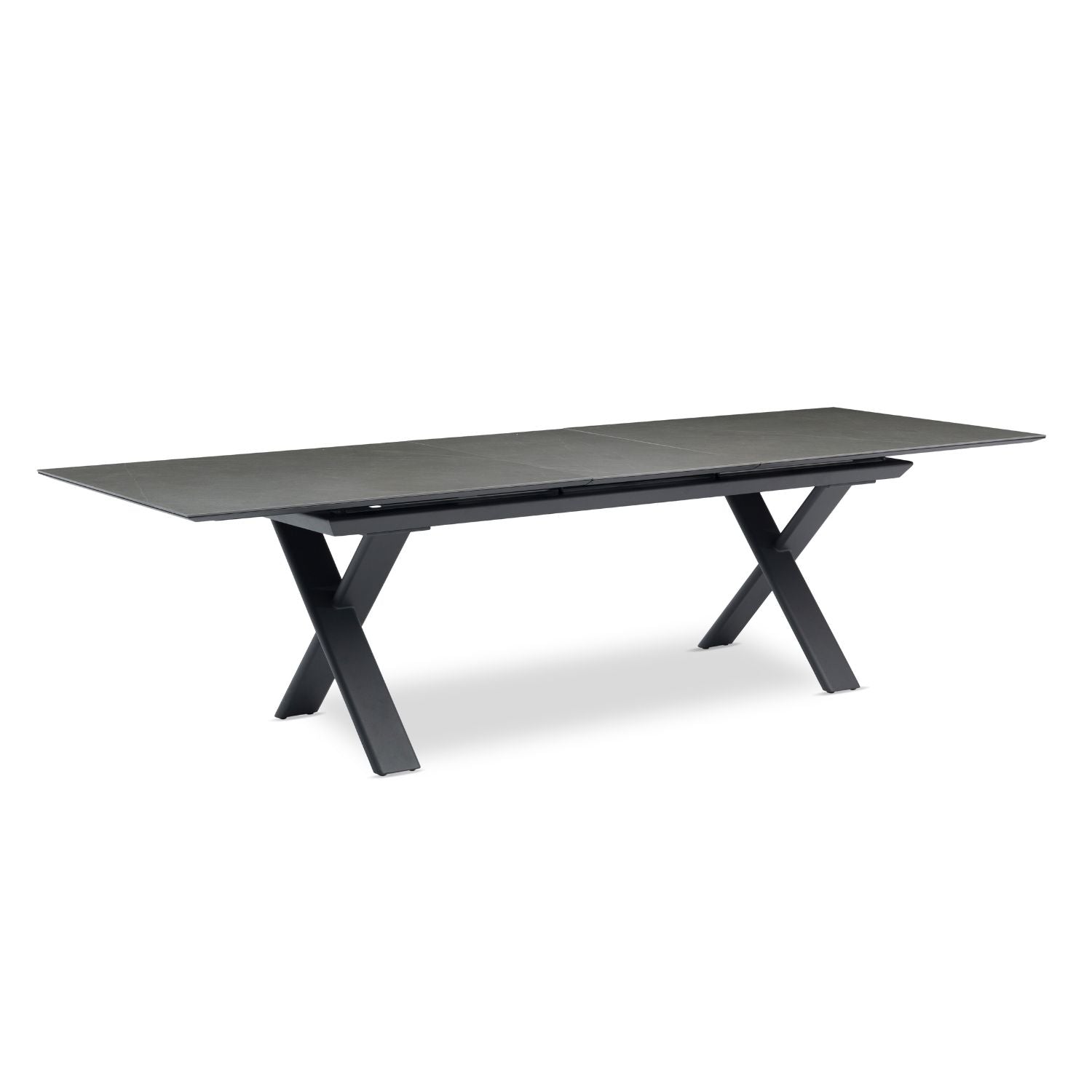 Largo Charcoal Ceramic Extendable Dining Table - Modern Expandable Kitchen Table for Small Spaces, Dinner Parties & Family Gatherings