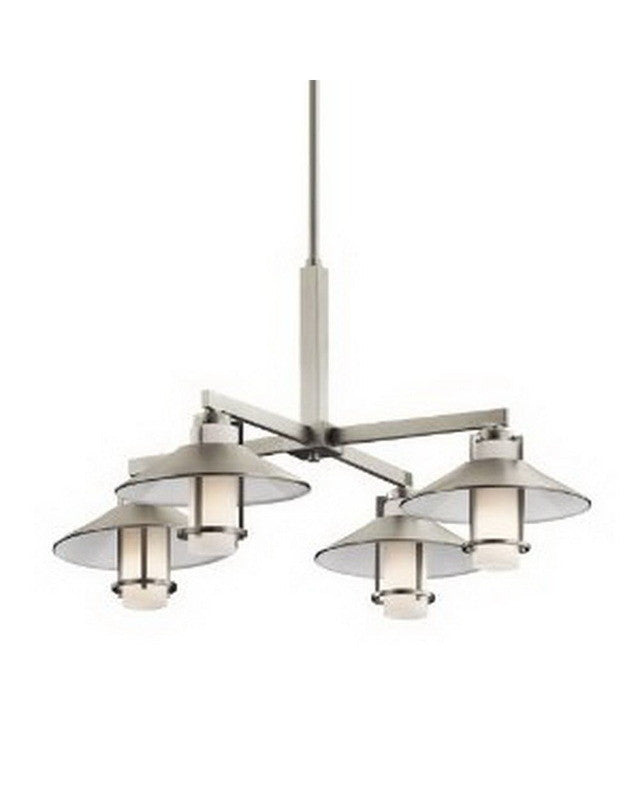 Kichler Lighting 42812 NI 4-Light Brushed Nickel Chandelier - Elegant Dining Room & Entryway Ceiling Fixture for Modern Homes