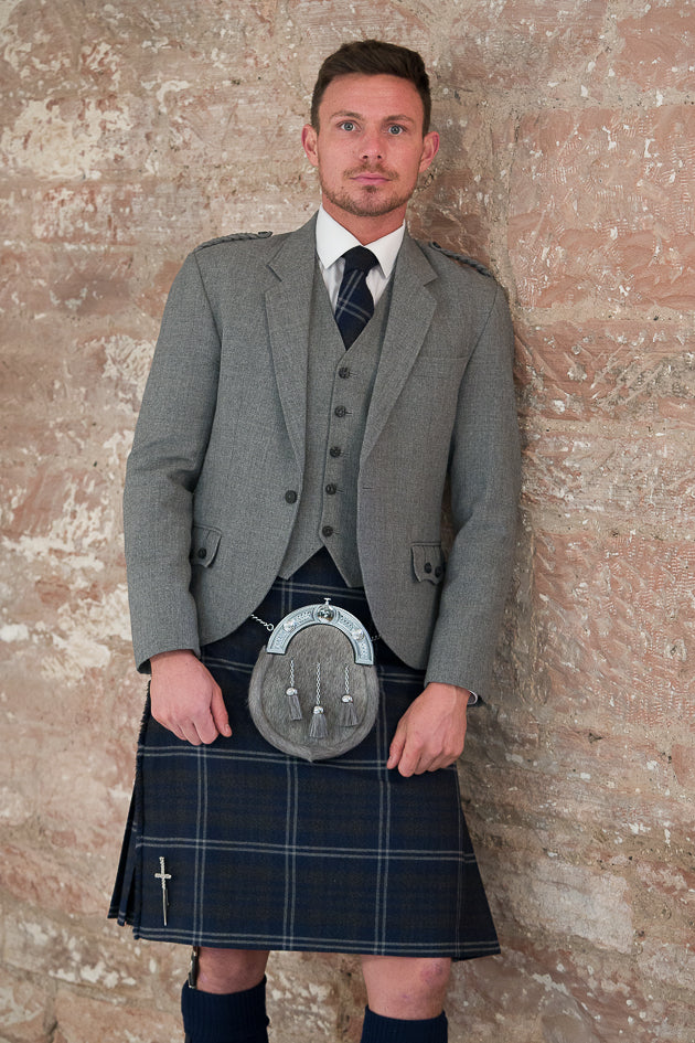 Light Grey Crail Kilt Outfit - Modern Crail Collection | Perfect for Weddings, Scottish Events & Formal Occasions
