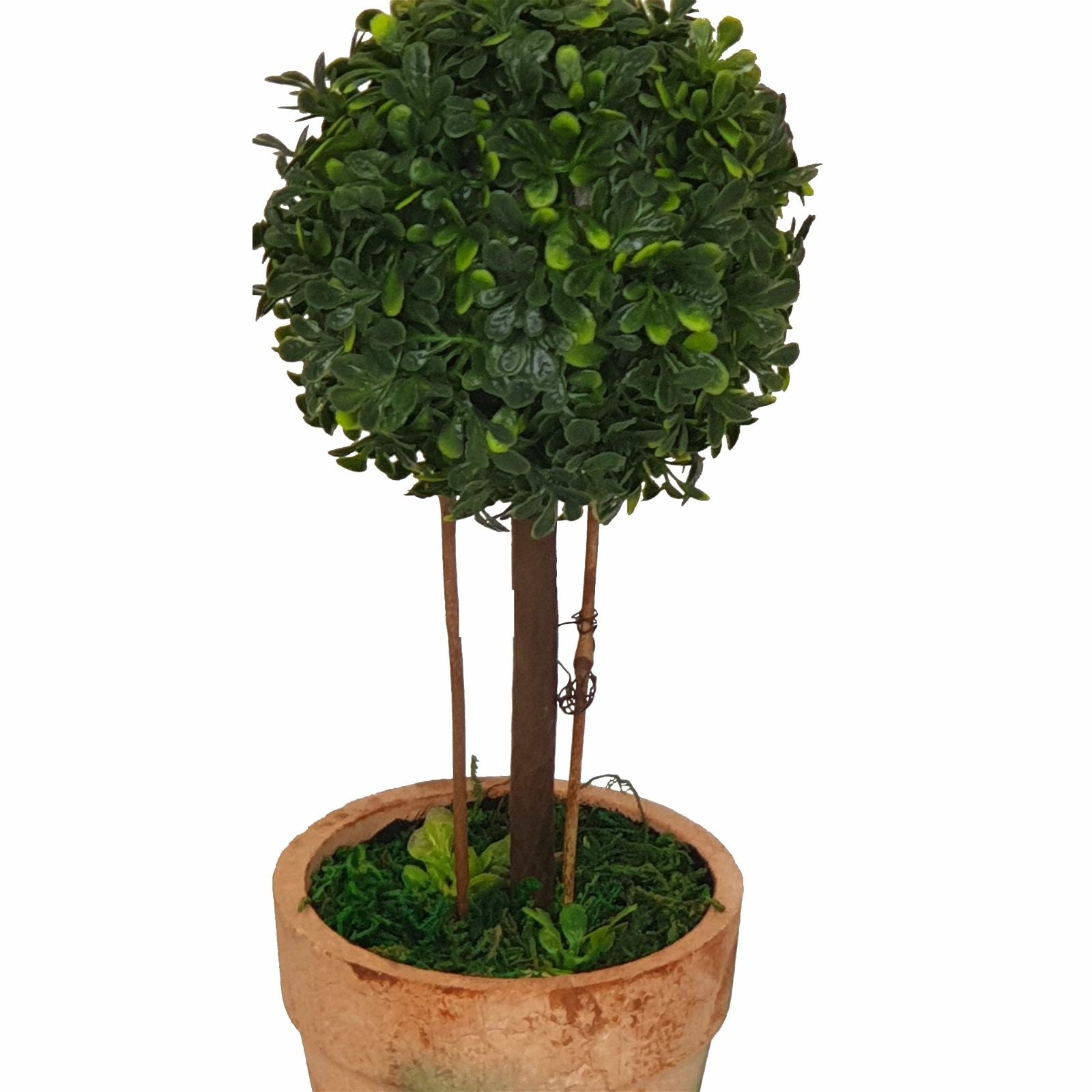 20cm Artificial Topiary Ball in Terracotta Look Pot - Realistic Faux Plant for Home Decor, Office, Garden & Wedding Centerpieces - Criterion Collection
