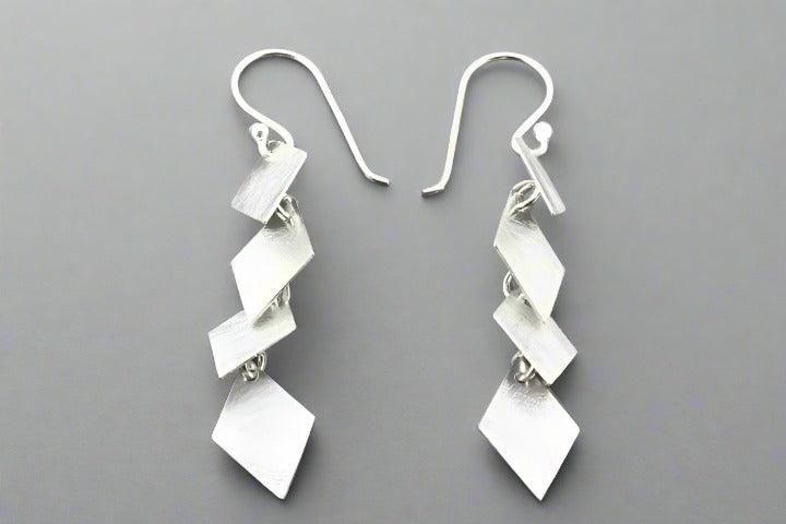 Diamond Drop Earrings for Women - Sterling Silver Dangle Earrings for Parties, Weddings & Special Occasions