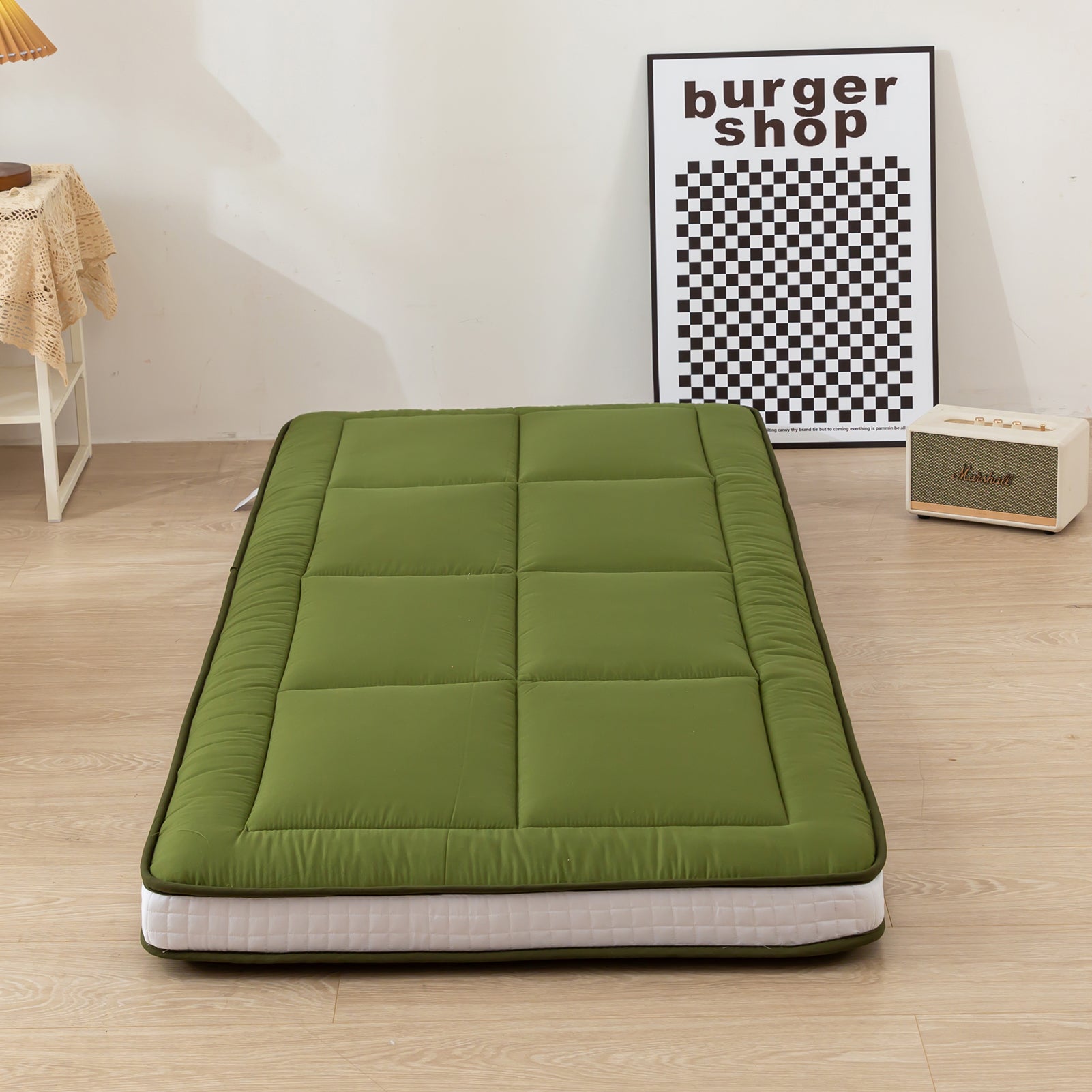 MAXYOYO 32 x 75 Inch Cot Size Futon Mattress - Foldable Floor Mattress, Tatami Mat for Guest Bed, Camping & Home Decor | Comfortable & Space-Saving Sleeping Solution