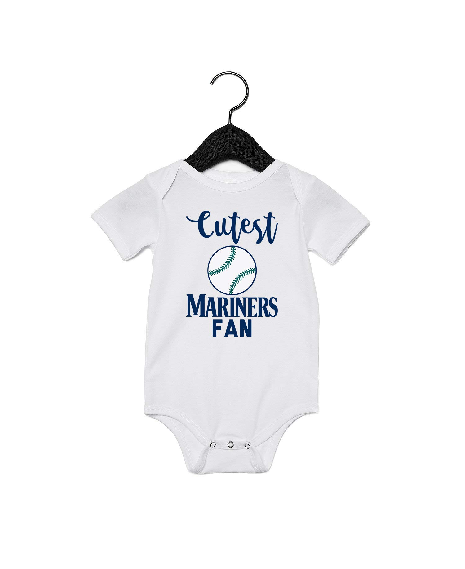 EGDKids Cutest Fan Baseball Quote Baby Bodysuit - White Infant Onesie for Baseball Games, Photo Shoots & Gifts