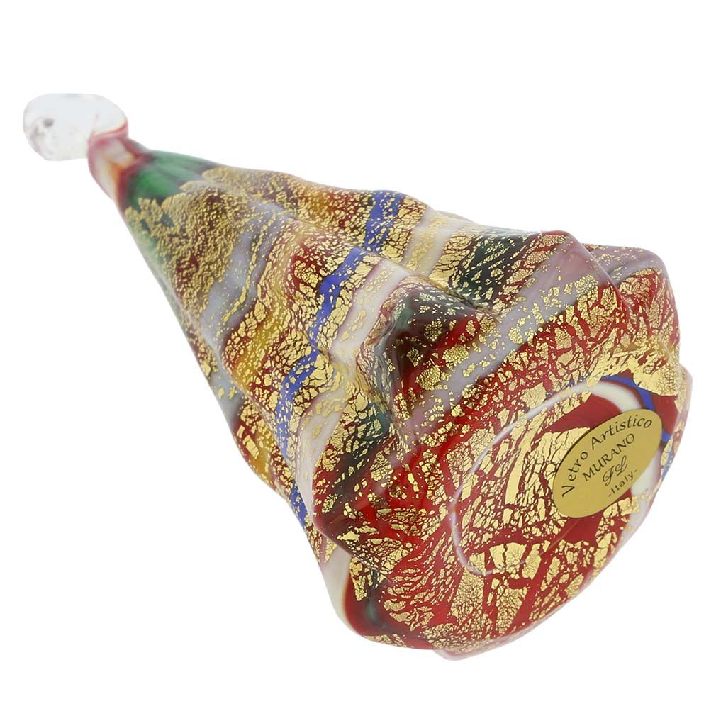 Venetian Murano Glass Christmas Tree Ornament - Handmade Red Glass Figurine for Holiday Decor | Perfect for Xmas Tree, Gift Exchange & Festive Home Decoration