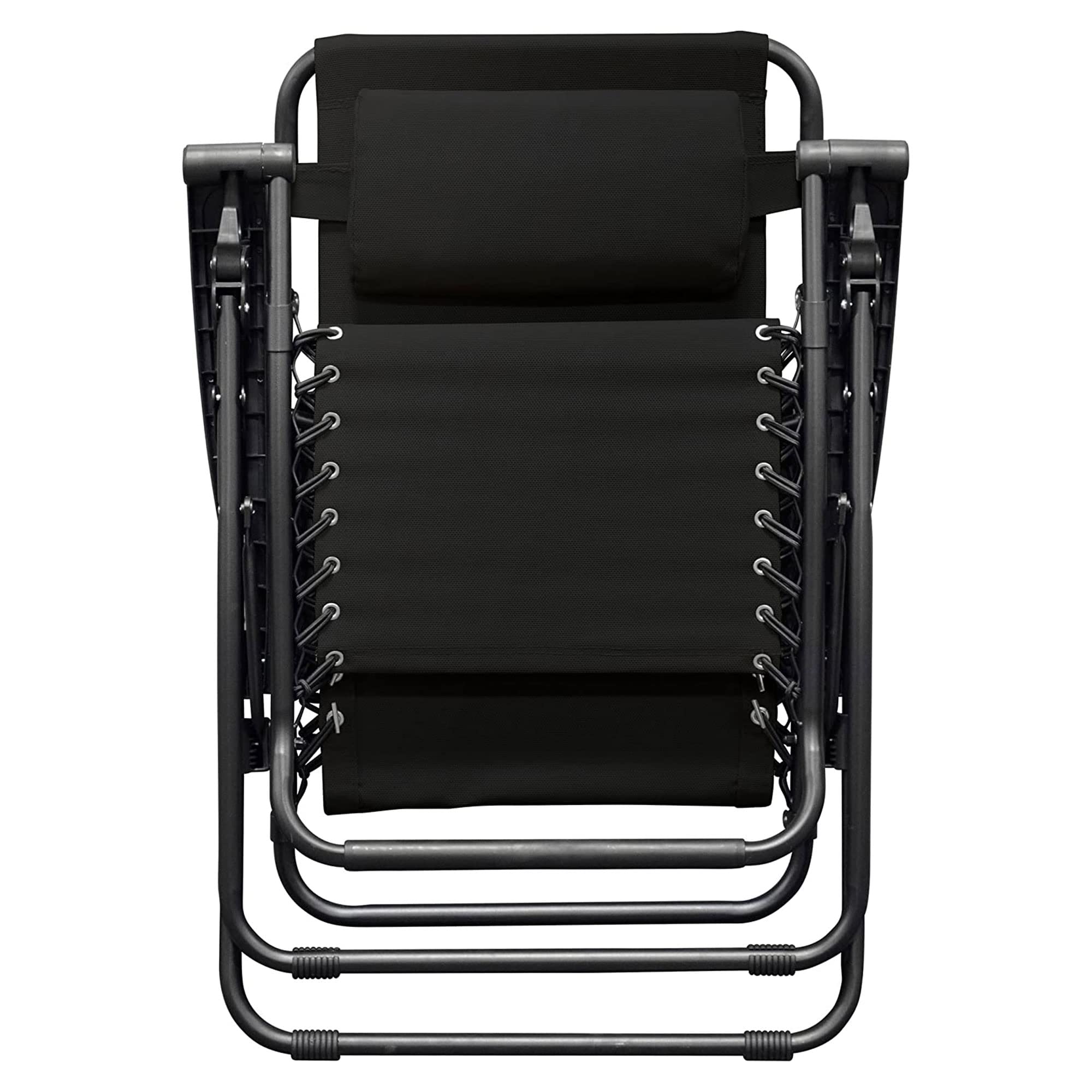 **Adjustable Zero Gravity Folding Camping Chair with Headrest - Portable Outdoor Lounge Chair for Patio, Lawn, Deck & Backyard (Pair, Black) - Perfect for Relaxing, Sunbathing & Camping Trips**
