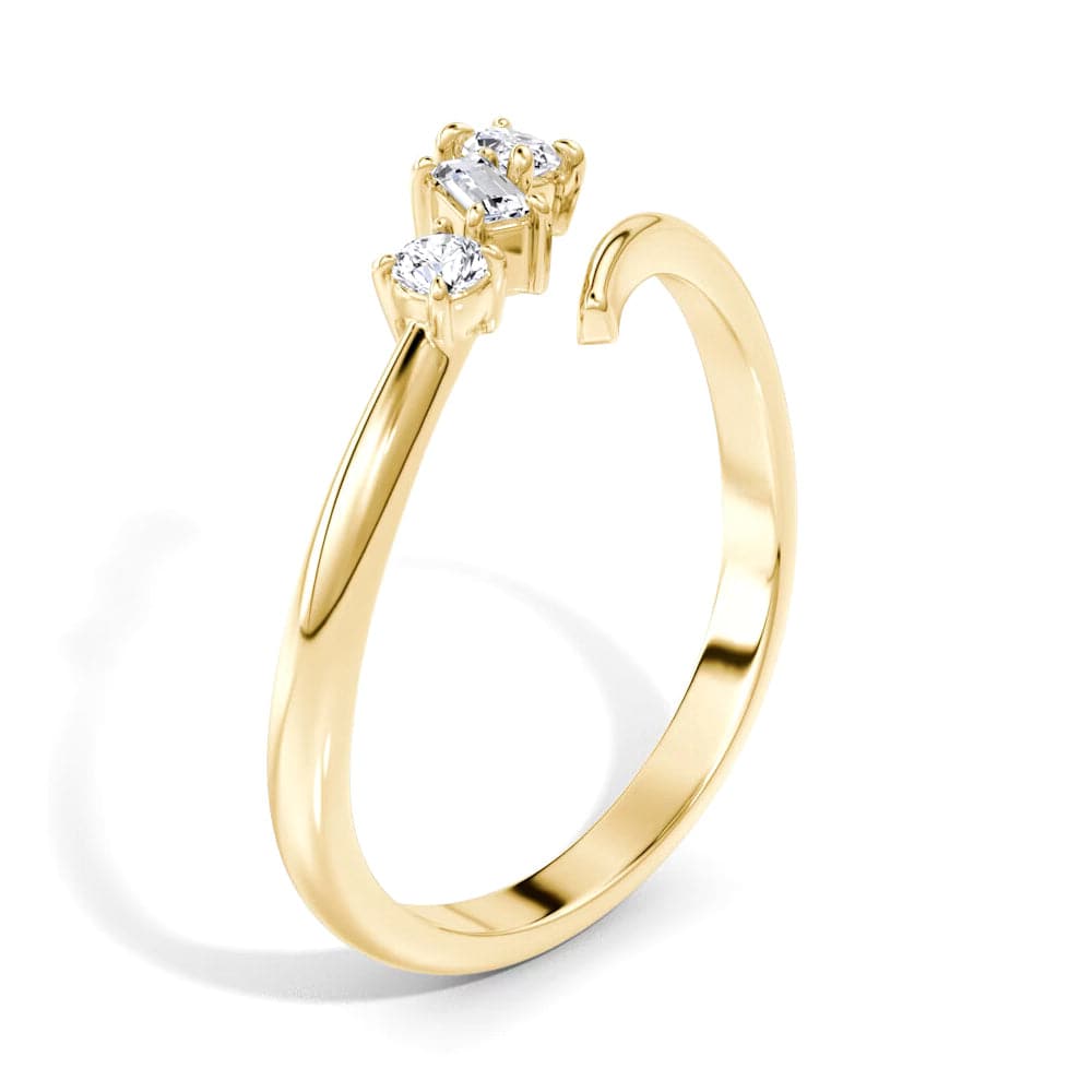 Exquisite Mixed Cut Three Stone Lab Grown Diamond Promise Ring - Perfect for Engagements, Anniversaries & Romantic Gifts