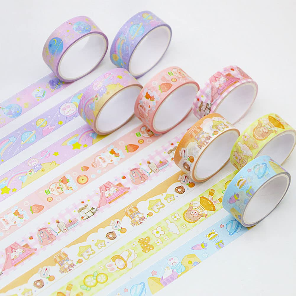 MAFELOE 60 Rolls Washi Tape Set - 2 Meters Long Decorative Adhesive Tape for Scrapbooking, Journaling, Bullet Journals, DIY Crafts & Home Decor - Cute Pink Box Design