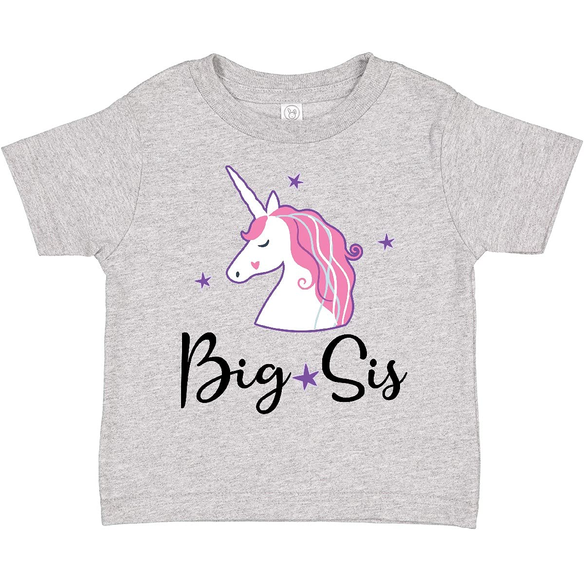 Inktastic Big Sis Unicorn Girls Sister Announcement Toddler T-Shirt - Cute Unicorn Design for Big Sister Announcement, Birthday Gifts & Family Matching Outfits