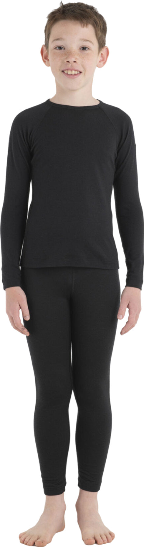 200 Oasis Merino Wool Long Sleeve Thermal Crew Neck Top for Kids - Warm Winter Base Layer for Outdoor Activities & Cold Weather