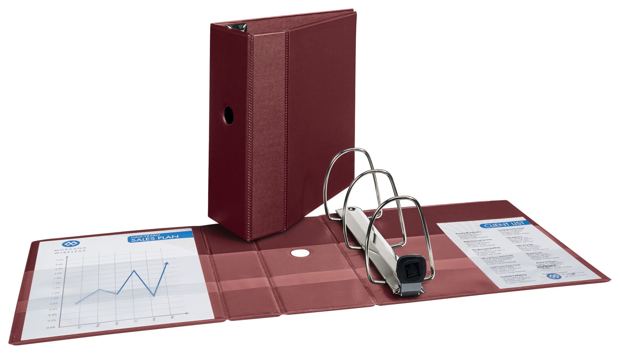 Avery Heavy-Duty 3 Ring Binder - 5 Inch One Touch EZD Rings, 2.3/4.8 Inch Spine, Maroon (79366) - Perfect for School, Office & Document Organization