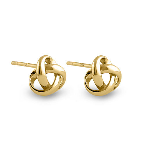 14K Yellow Gold Love Knot Earrings for Women - Elegant Dainty Huggie Hoop Earrings for Everyday Wear, Gift for Her, Valentine's Day, Anniversary & Special Occasions