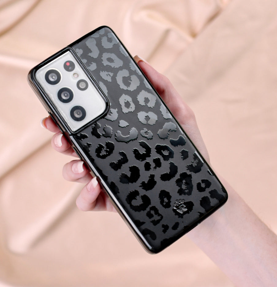 Samsung Galaxy Phone Case - Black Leopard Design | Durable Protective Cover for Samsung Galaxy S21/S22/S23 | Stylish Animal Print Case for Everyday Use & Travel