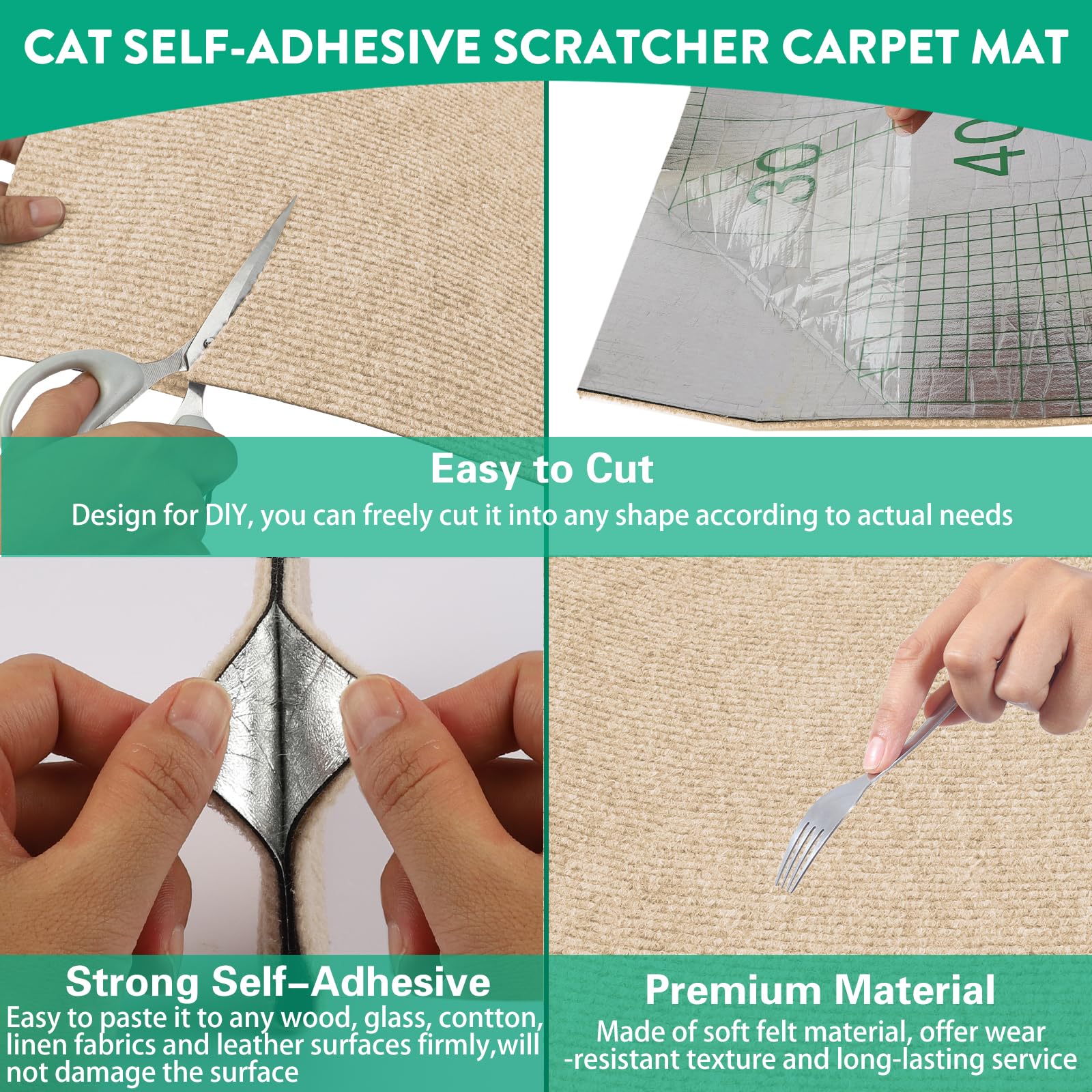 Self-Adhesive Cat Scratching Mat - 39.4