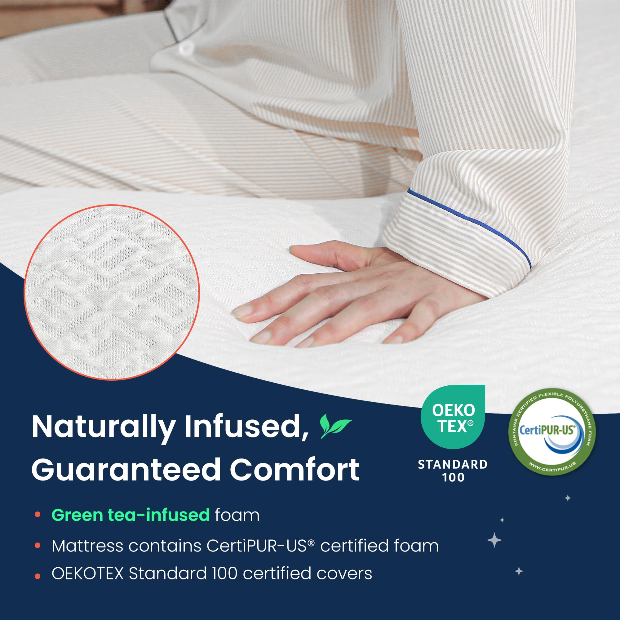 10 Inch King Green Tea Cooling Gel Memory Foam Mattress - Medium Firm Pressure Relief, CertiPUR-US Certified, No Fiberglass - Mattress in a Box for Kids & Adults | Perfect for Hot Sleepers & Back Pain Relief